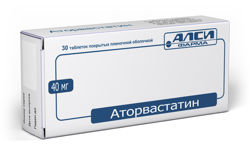 АТОРВАСТАТИН-АЛСИ 40мг N30 таб. покрытые пленочной оболочкой АЛСИ Фарма (Новый дизайн)