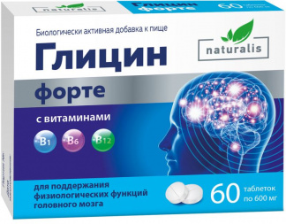 НАТУРАЛИС ГЛИЦИН ФОРТЕ С ВИТАМИНАМИ В1 В6 В12 таб. N60 Аматег ОДО