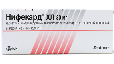 НИФЕКАРД ХЛ 30мг N60 таб. с пролонгированным высвобождением покрытые пленочной оболочкой Lek