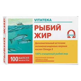ВИТАТЕКА РЫБИЙ ЖИР капс. 0,37г N100 Мелиген ФП ЗАО