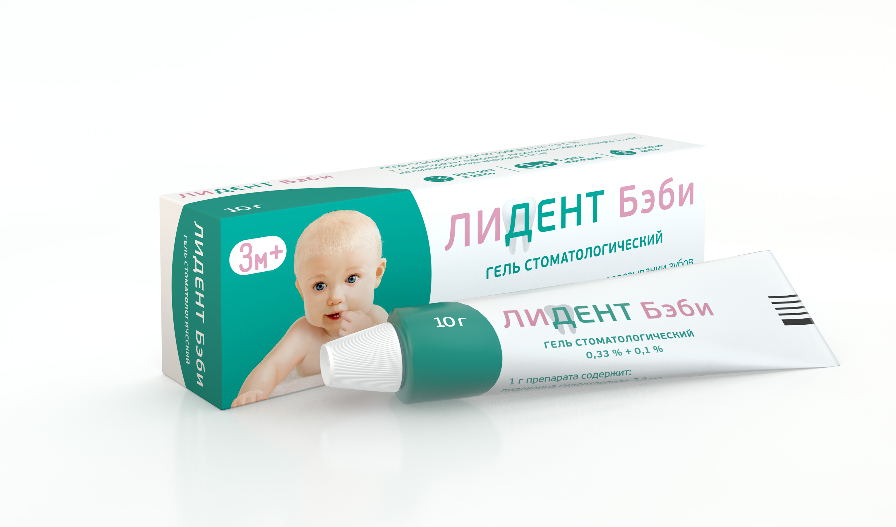 ЛИДЕНТ БЭБИ 0,33%+ 0,1% 10г гель стоматологический Акрихин