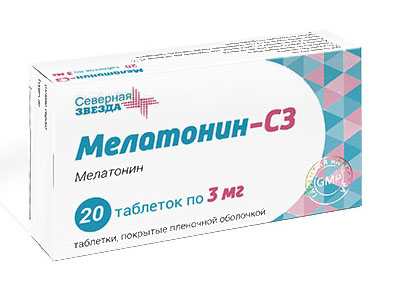 МЕЛАТОНИН-СЗ 3мг N20 таб. покрытые пленочной оболочкой Северная звезда ЗАО