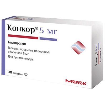 КОНКОР 5мг N30 таб. покрытые пленочной оболочкой Merck KGaA/Нанолек