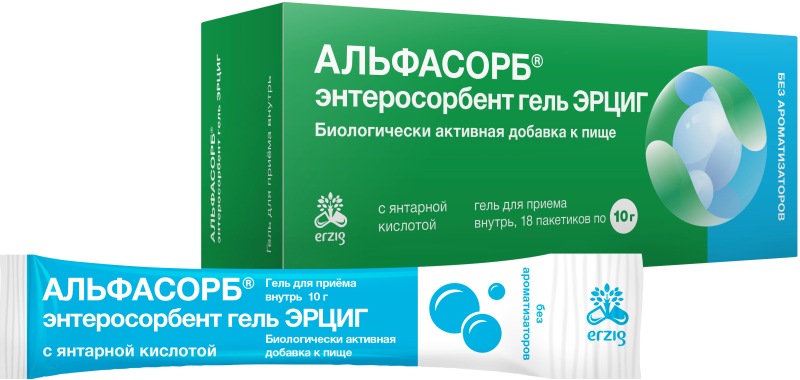 АЛЬФАСОРБ ЭНТЕРОСОРБЕНТ ГЕЛЬ ЭРЦИГ д/приема внутрь б/аромата 10г N18 Фармацевтическая Фабрика
