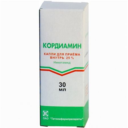КОРДИАМИН 25% 25мл капли д/приема внутрь Татхимфармпрепараты