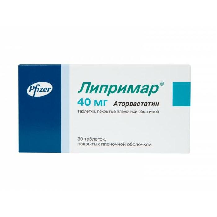 ЛИПРИМАР 40мг N30 таб. покрытые пленочной оболочкой Пфайзер Фармасьютикалз ЭлЭлСи