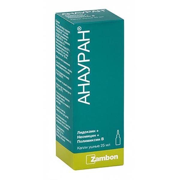 АНАУРАН 25мл капли ушные Zambon S.P.A.