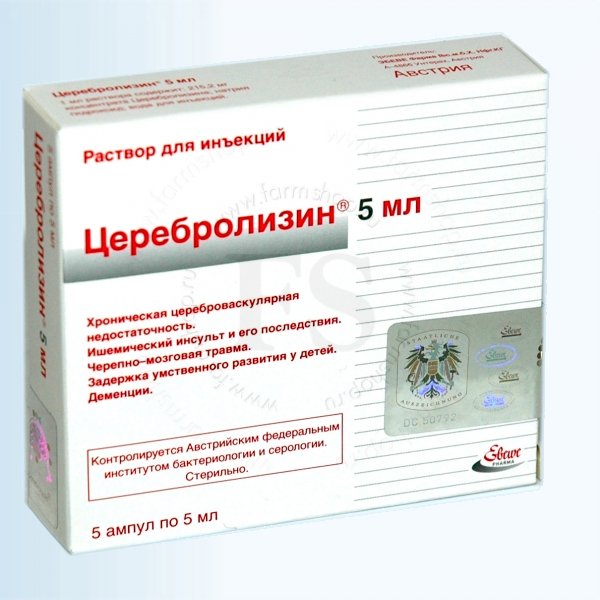 ЦЕРЕБРОЛИЗИН 5мл N5 р-р д/инъекций амп. ЭВЕР Нейро Фарма ГмбХ
