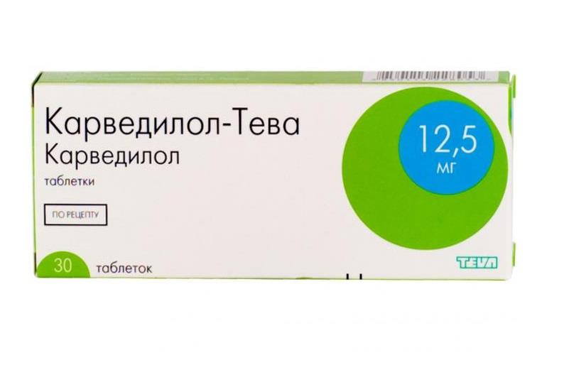 КАРВЕДИЛОЛ-ТЕВА 12,5мг N30 таб. Teva Operations Poland Sp z.o.o.