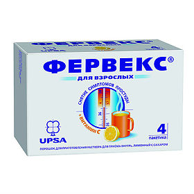ФЕРВЕКС 13,1г N4 порошок д/приготовления р-ра д/приема внутрь Лимон с сахаром УПСА САС
