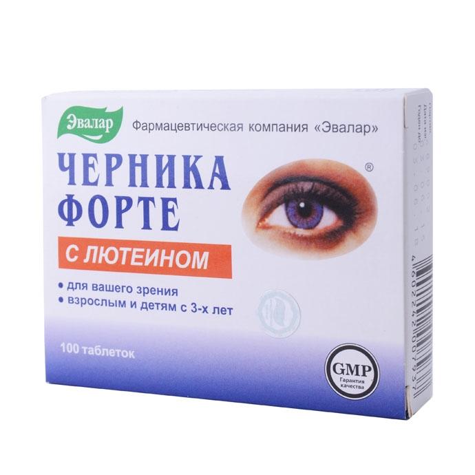 ЧЕРНИКА-ФОРТЕ ЛЮТЕИН таб. 0,25г N100 Эвалар