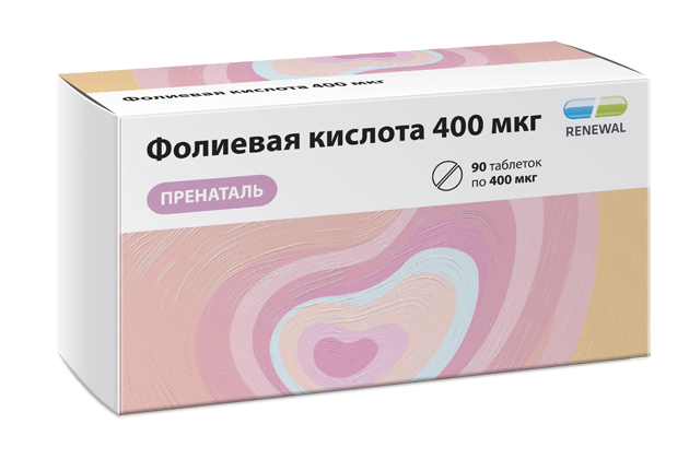 ФОЛИЕВАЯ КИСЛОТА 400 МКГ ПРЕНАТАЛЬ таб. N90 Обновление ПФК