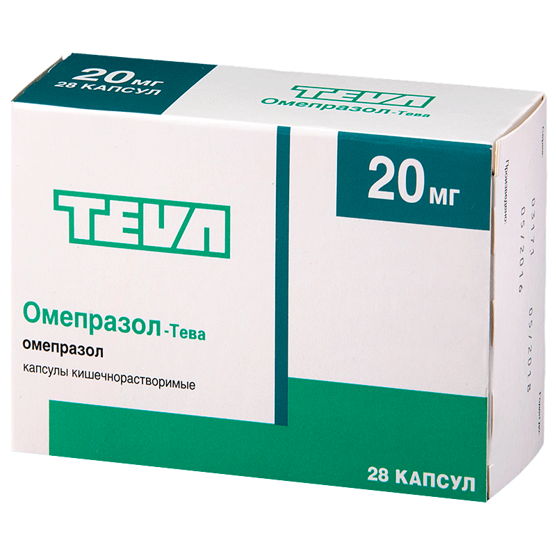 ОМЕПРАЗОЛ-ТЕВА 20мг N28 капс. кишечнорастворимые Teva