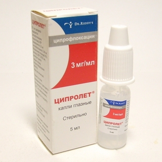 ЦИПРОЛЕТ 3мг/мл 5мл капли глазные Dr. Reddy.s Laboratories Ltd.