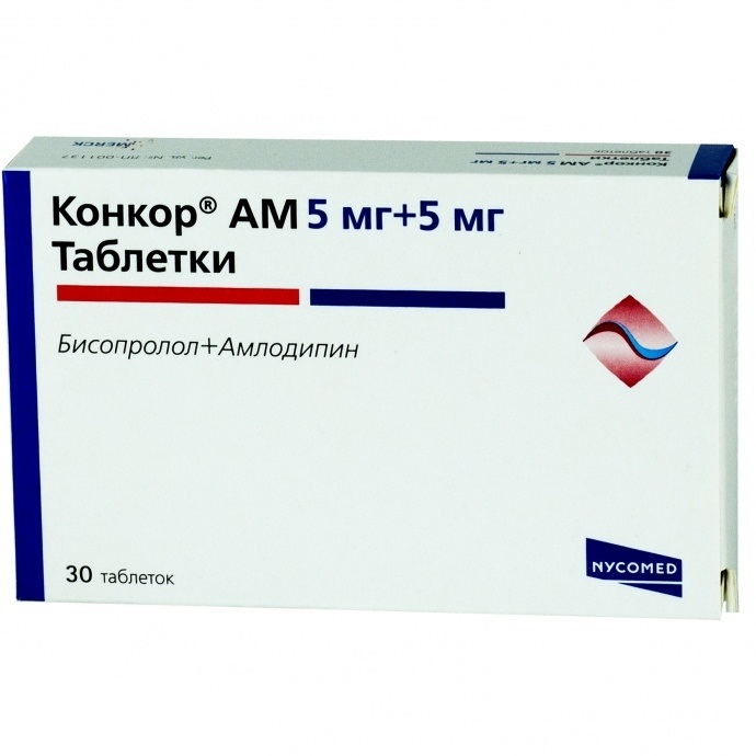 КОНКОР АМ 5мг+5мг N30 таб. Эгис
