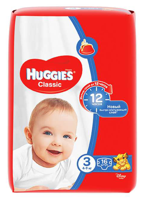ХАГГИС КЛАССИК подгузники 3 (4-9кг) N16 Kimberly-Clark