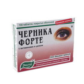 ЧЕРНИКА-ФОРТЕ таб. 250мг Витамины/Цинк N100 Эвалар