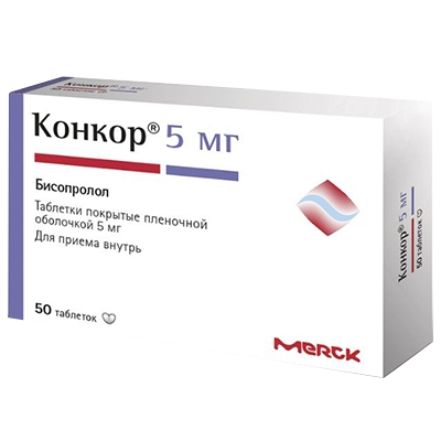 КОНКОР 5мг N50 таб. покрытые пленочной оболочкой Merck KGaA/Нанолек
