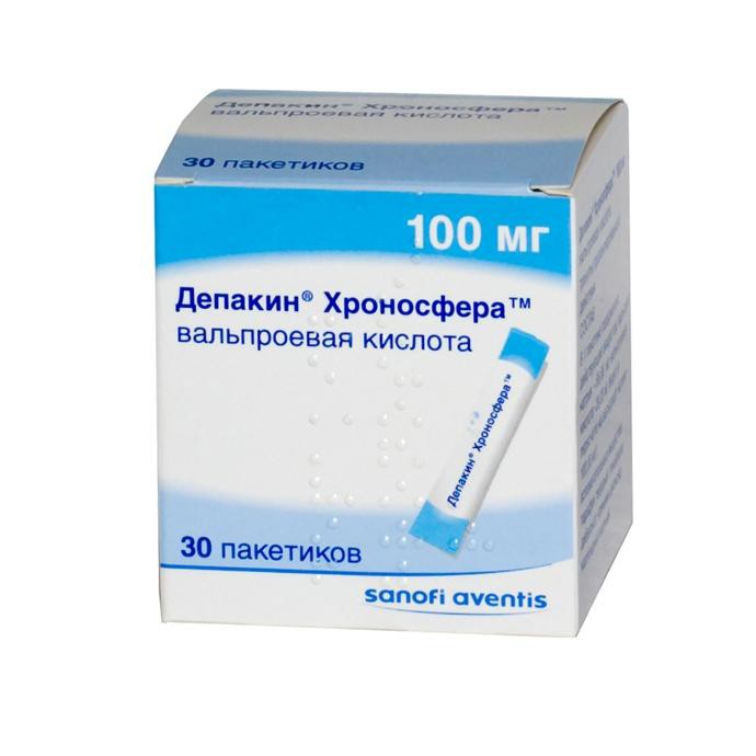 ДЕПАКИН ХРОНОСФЕРА 100мг N30 гранулы с пролонгированным высвобождением Санофи Винтроп Индустрия
